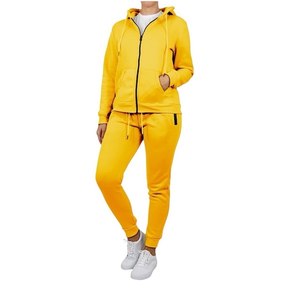 Rudolph Vibrant Yellow Hoodie Tracksuit Fleece Lined Loose Fit Size Large NWOT - Picture 15 of 15